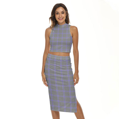 Sir Walter Scott Tartan Plaid Tank Top & Split High Skirt Set