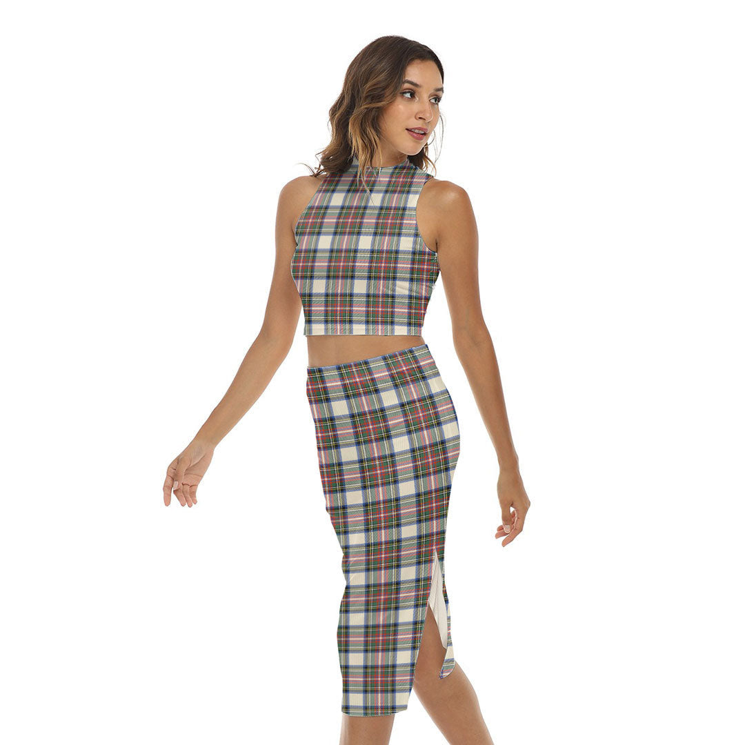 Stewart Dress Ancient Tartan Plaid Tank Top & Split High Skirt Set