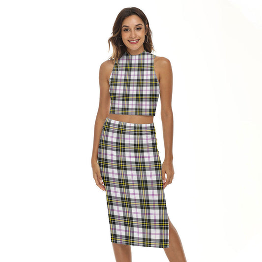 MacPherson Dress Modern Tartan Plaid Tank Top & Split High Skirt Set