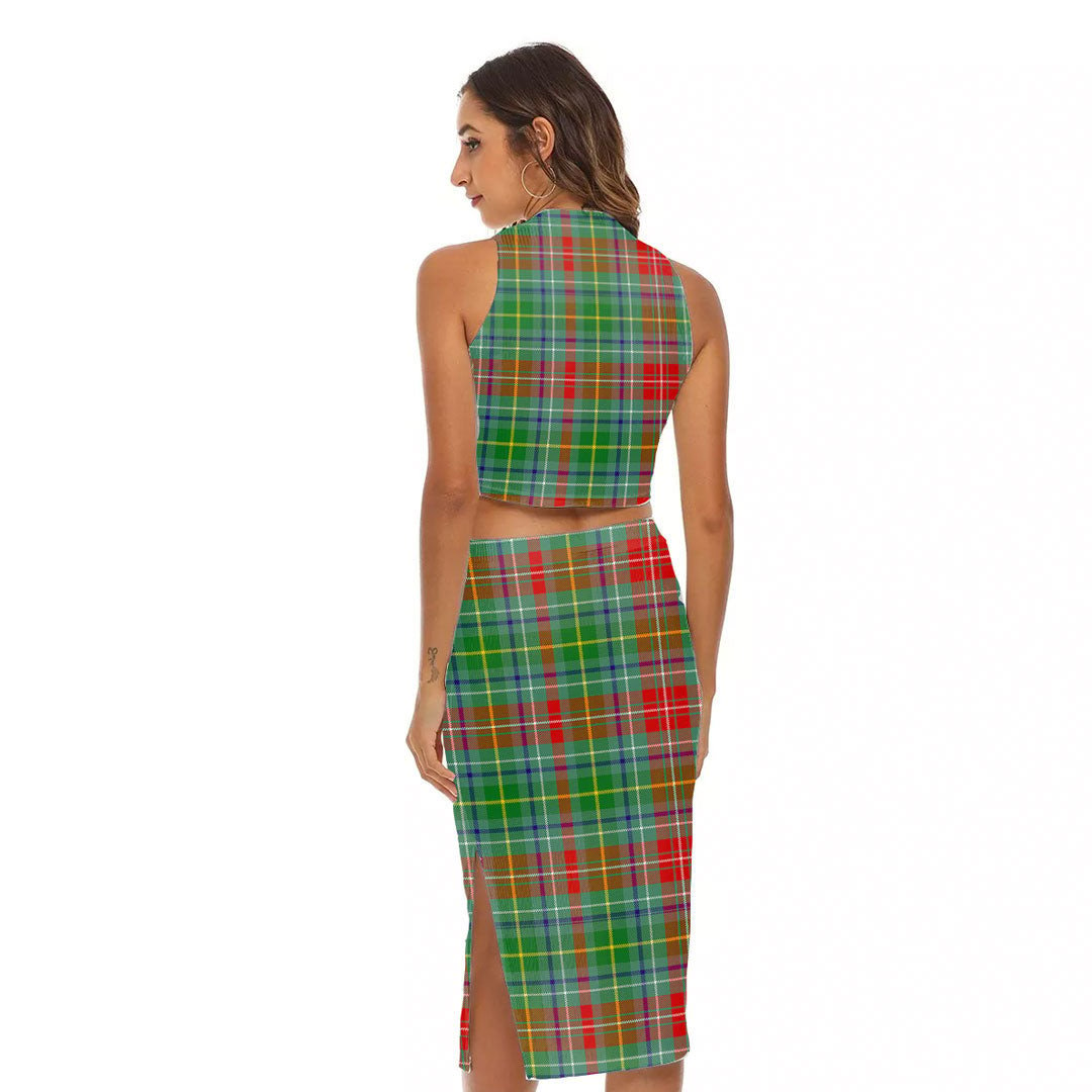 Muirhead Tartan Plaid Tank Top & Split High Skirt Set