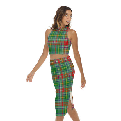 Muirhead Tartan Plaid Tank Top & Split High Skirt Set