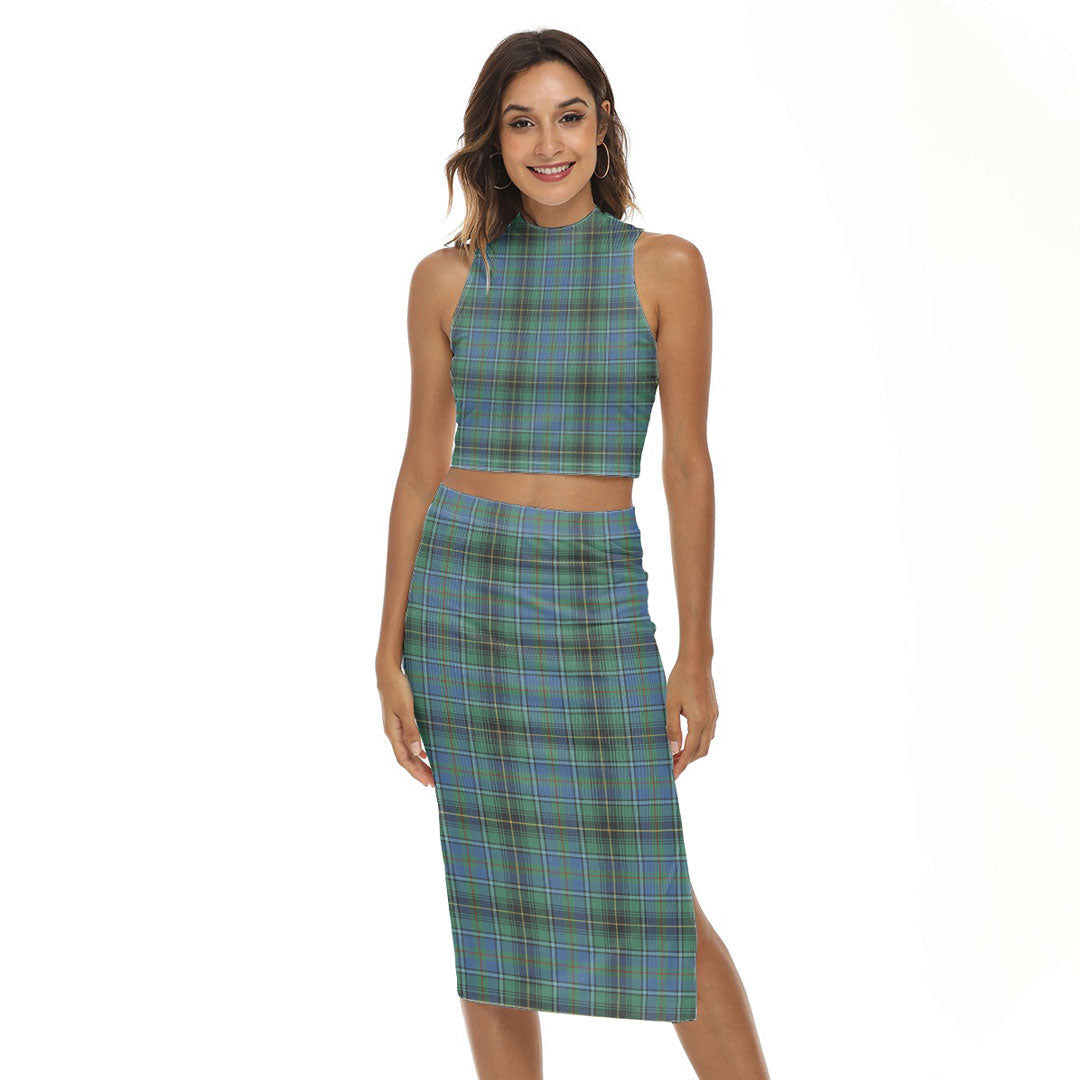 MacInnes Ancient Tartan Plaid Tank Top & Split High Skirt Set