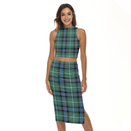 MacDonald of the Isles Hunting Ancient Tartan Plaid Tank Top & Split High Skirt Set