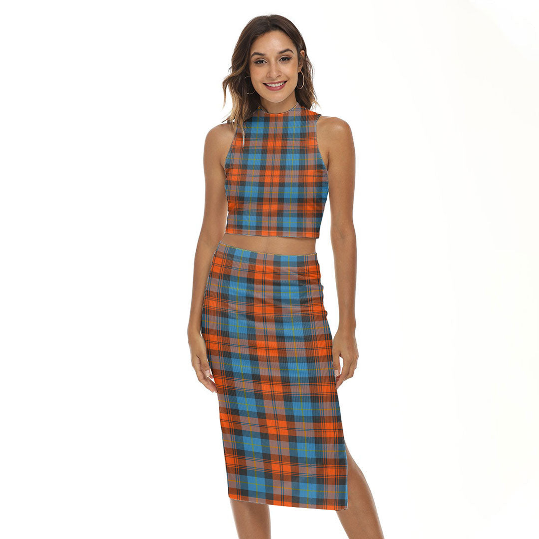 MacLachlan Ancient Tartan Plaid Tank Top & Split High Skirt Set