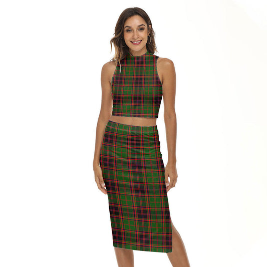 Buchan Modern Tartan Plaid Tank Top & Split High Skirt Set