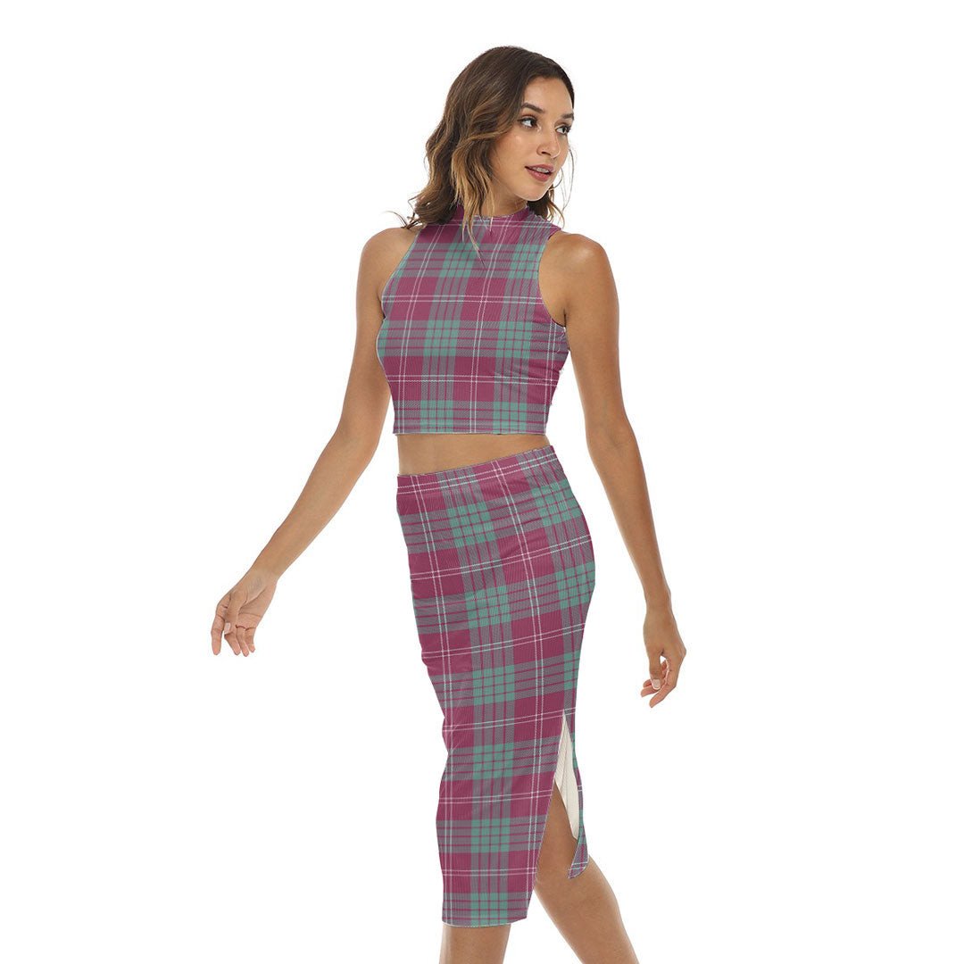 Crawford Ancient Tartan Plaid Tank Top & Split High Skirt Set