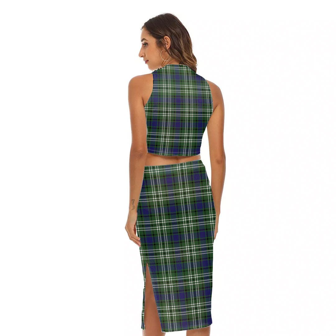 Blyth Tartan Plaid Tank Top & Split High Skirt Set