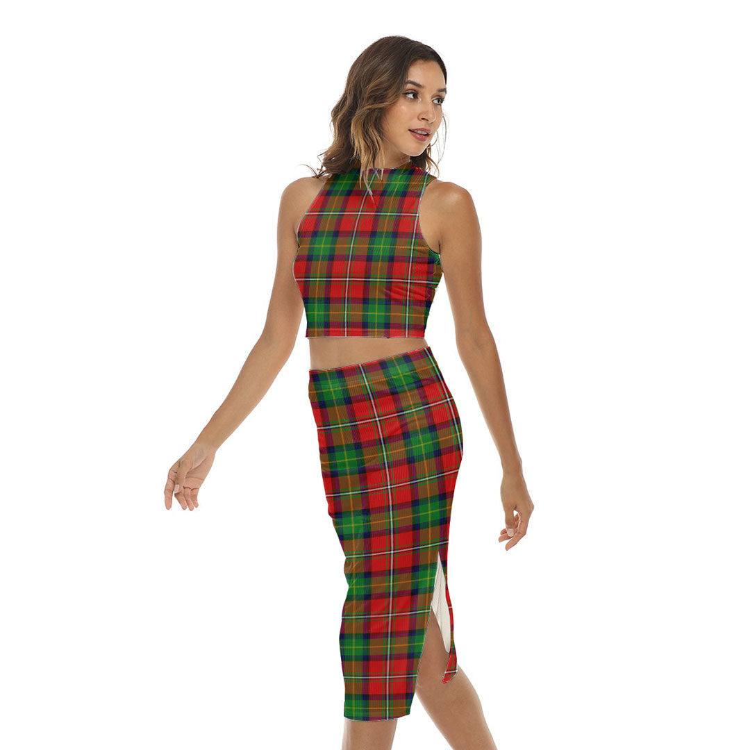 Boyd Modern Tartan Plaid Tank Top & Split High Skirt Set