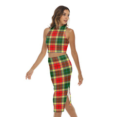 Gibbs Tartan Plaid Tank Top & Split High Skirt Set