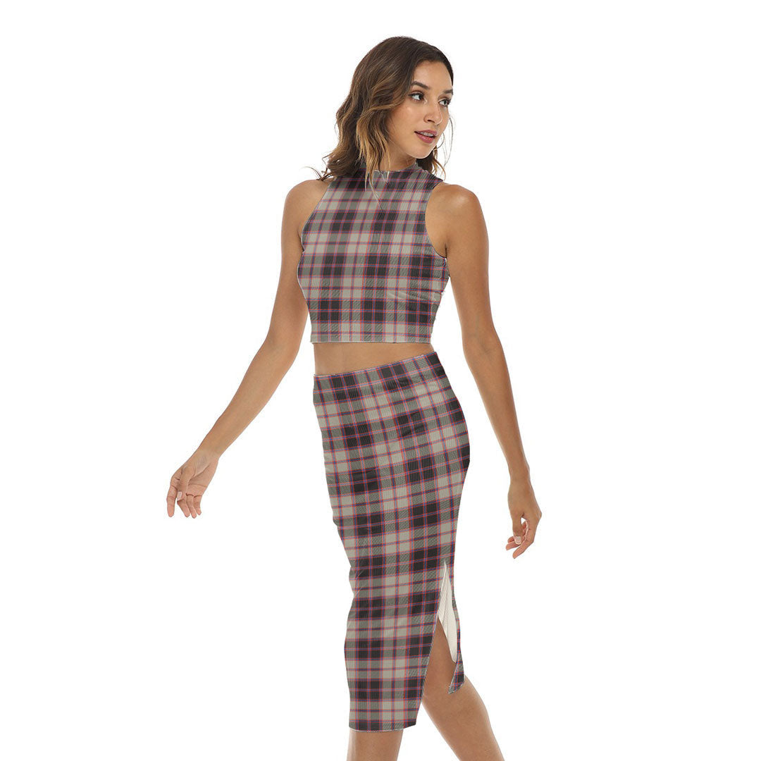 MacPherson Hunting Ancient Tartan Plaid Tank Top & Split High Skirt Set