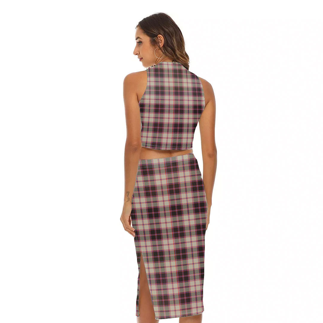 MacPherson Hunting Ancient Tartan Plaid Tank Top & Split High Skirt Set