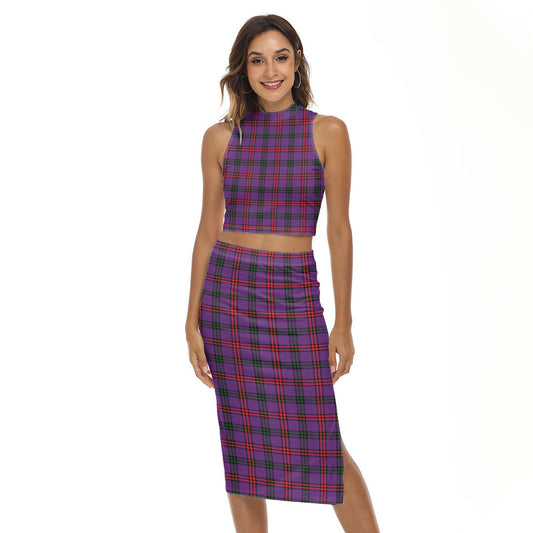 Montgomery Modern Tartan Plaid Tank Top & Split High Skirt Set