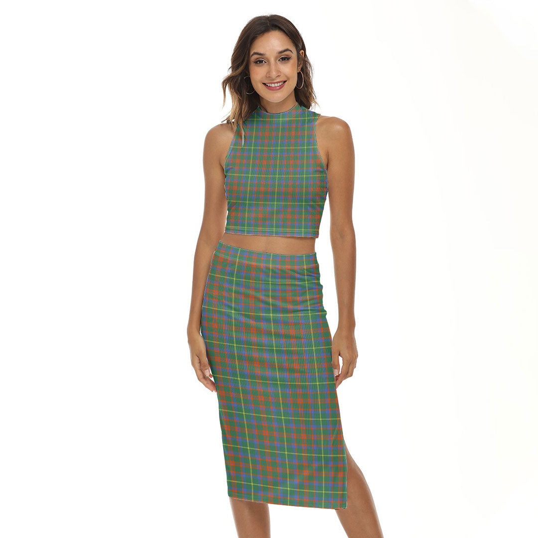 MacKintosh Hunting Ancient Tartan Plaid Tank Top & Split High Skirt Set