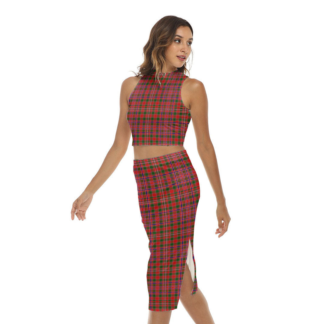 MacAlister Modern Tartan Plaid Tank Top & Split High Skirt Set