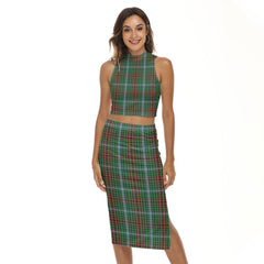 Gayre Tartan Plaid Tank Top & Split High Skirt Set