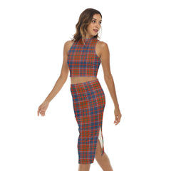 Cameron of Lochiel Ancient Tartan Plaid Tank Top & Split High Skirt Set