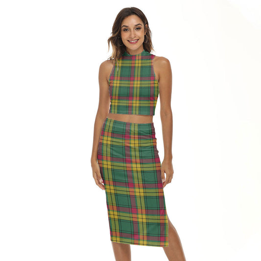 MacMillan Old Ancient Tartan Plaid Tank Top & Split High Skirt Set