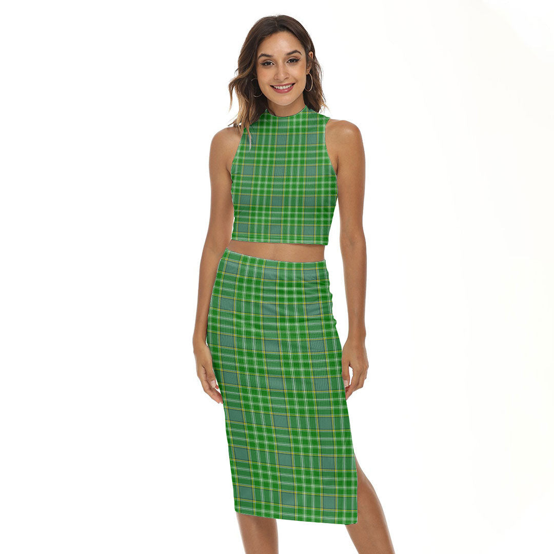 Currie Tartan Plaid Tank Top & Split High Skirt Set