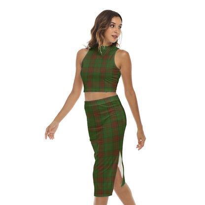 Maxwell Hunting Tartan Plaid Tank Top & Split High Skirt Set