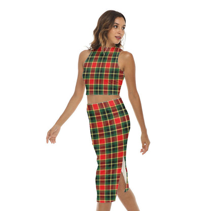 MacLachlan Hunting Modern Tartan Plaid Tank Top & Split High Skirt Set