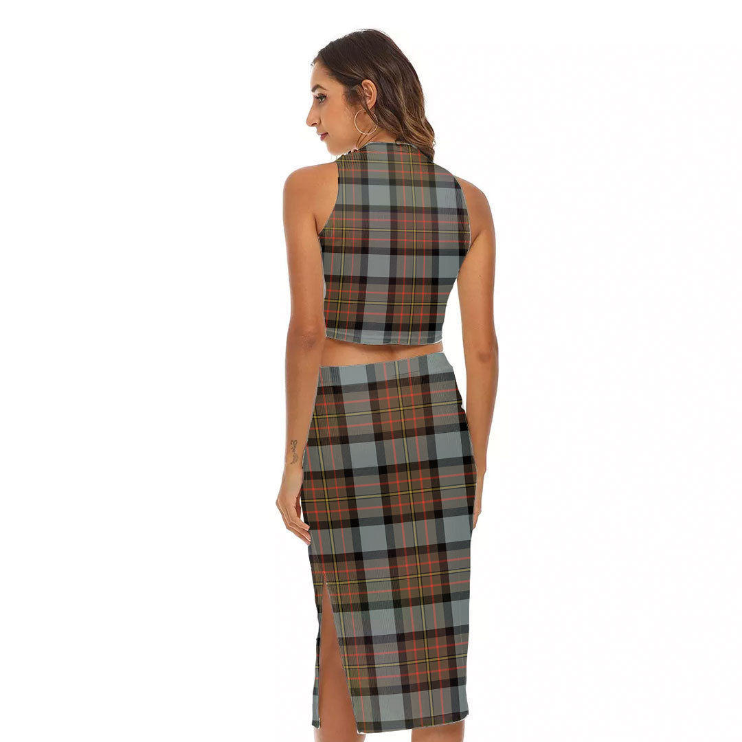 MacLaren Weathered Tartan Plaid Tank Top & Split High Skirt Set