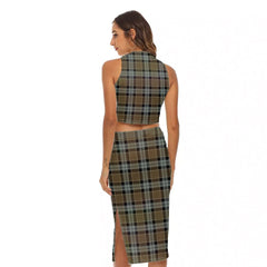 Graham of Menteith Weathered Tartan Plaid Tank Top & Split High Skirt Set