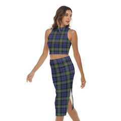 Baird Modern Tartan Plaid Tank Top & Split High Skirt Set