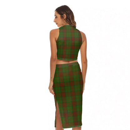 Maxwell Hunting Tartan Plaid Tank Top & Split High Skirt Set