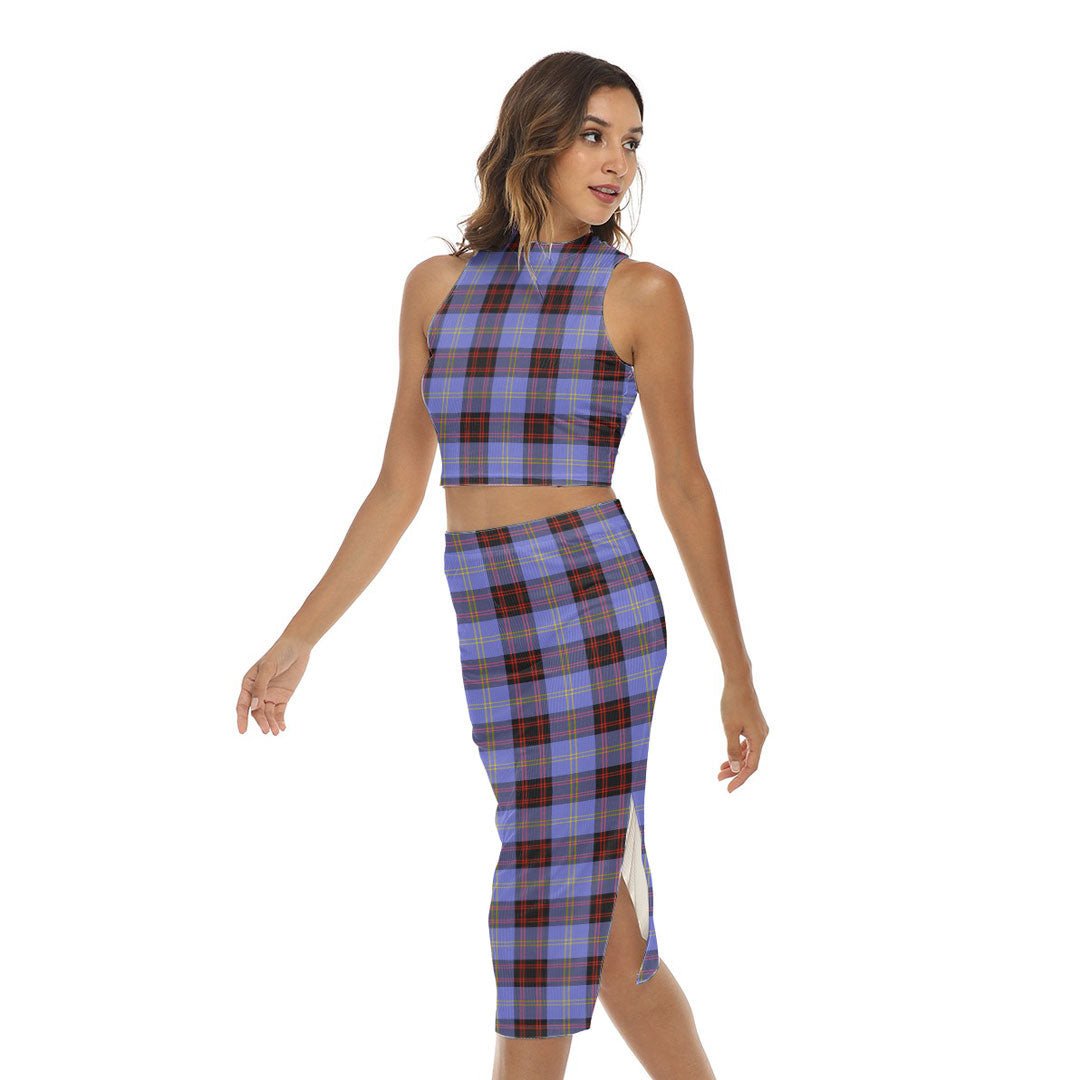 Rutherford Tartan Plaid Tank Top & Split High Skirt Set