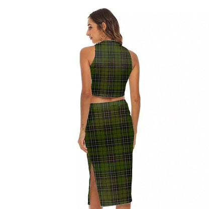 MacLean Hunting Tartan Plaid Tank Top & Split High Skirt Set