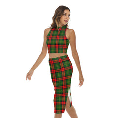 Blackstock Tartan Plaid Tank Top & Split High Skirt Set