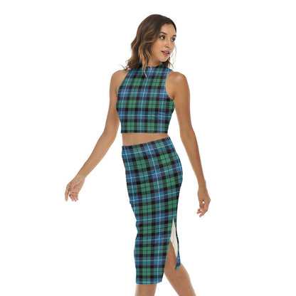 Galbraith Ancient Tartan Plaid Tank Top & Split High Skirt Set