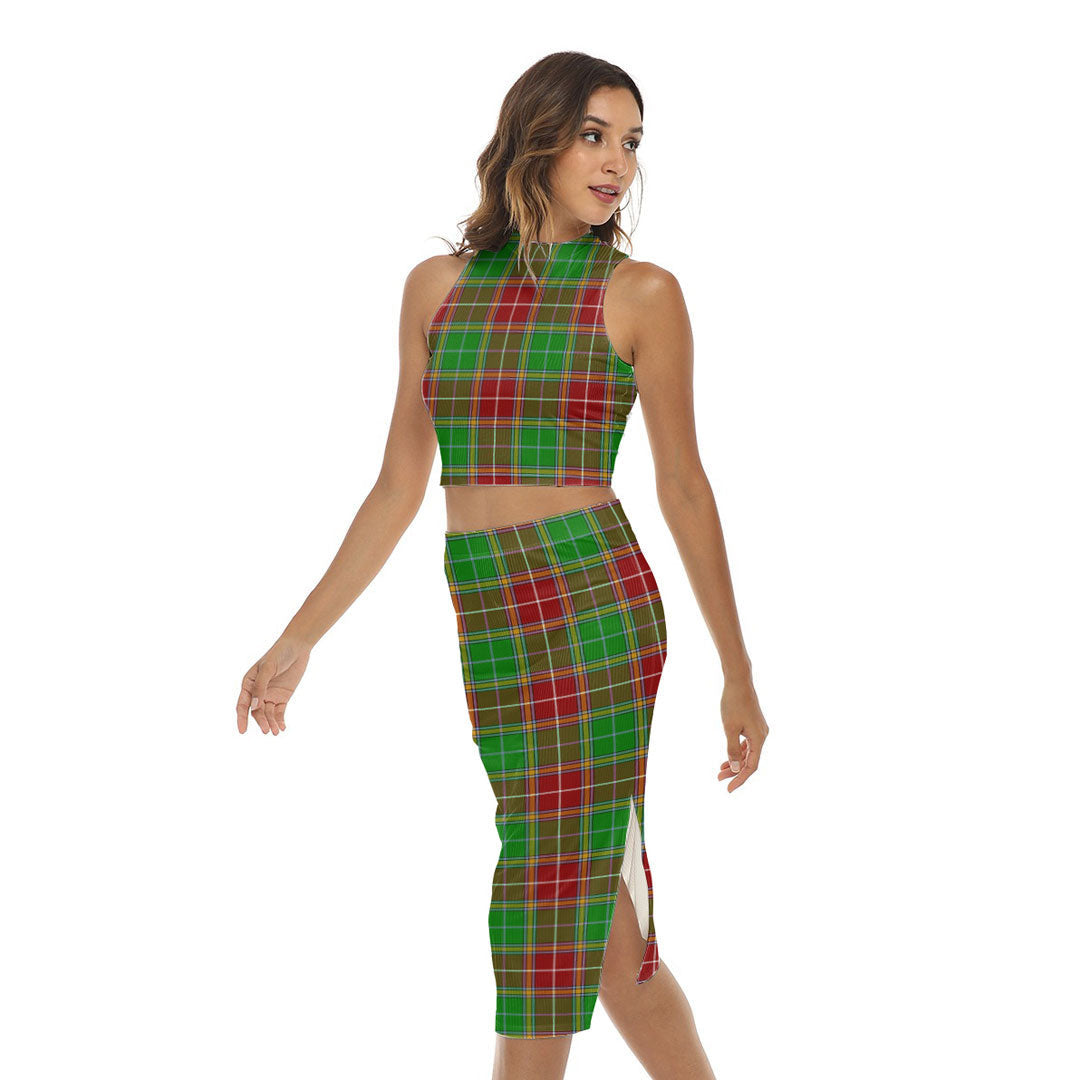 Baxter Modern Tartan Plaid Tank Top & Split High Skirt Set