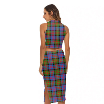 Carnegie Ancient Tartan Plaid Tank Top & Split High Skirt Set