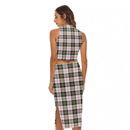 MacPherson Dress Ancient Tartan Plaid Tank Top & Split High Skirt Set