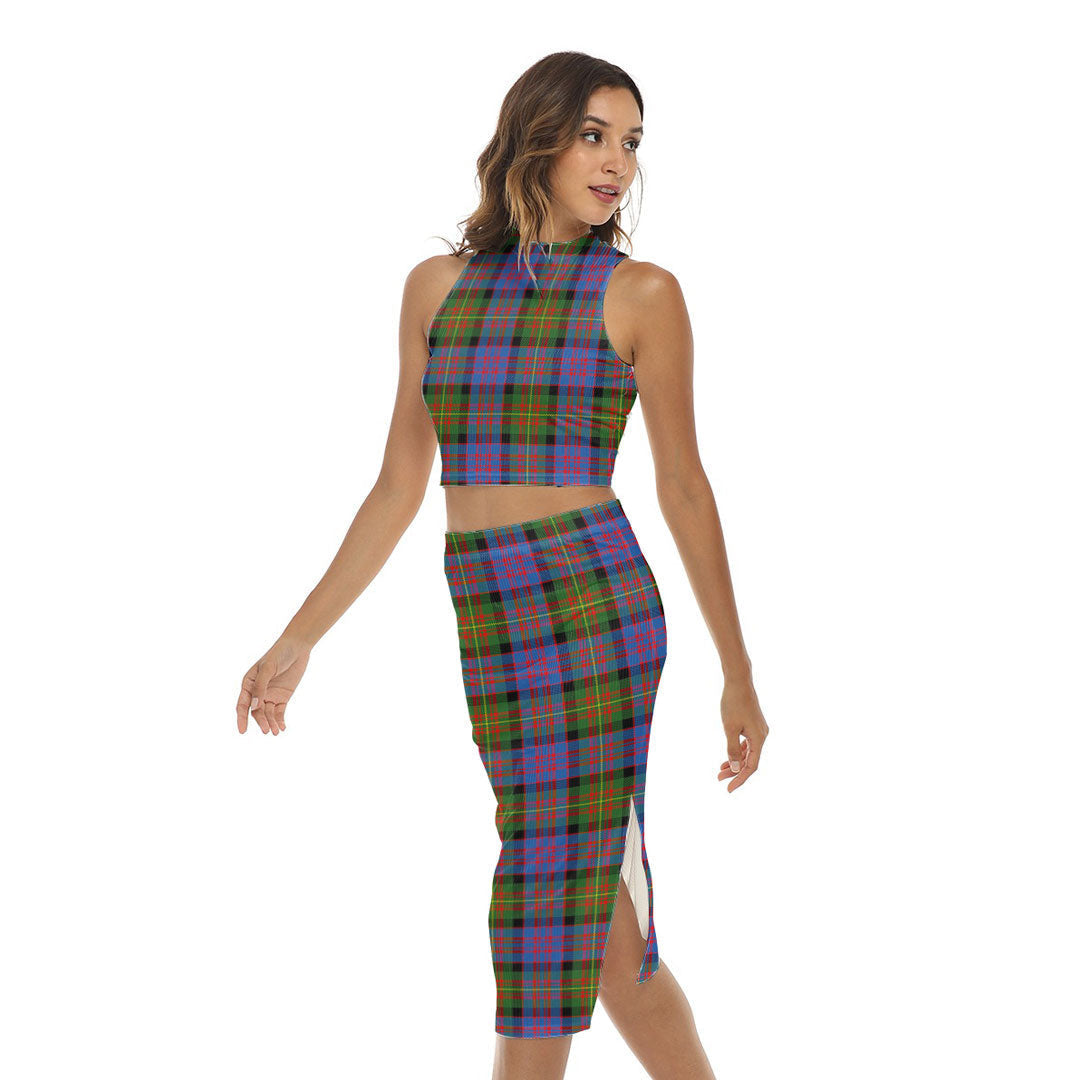 Carnegie Ancient Tartan Plaid Tank Top & Split High Skirt Set