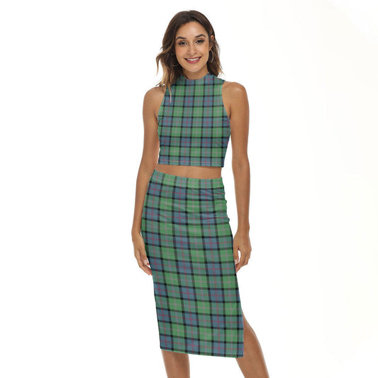 MacThomas Ancient Tartan Plaid Tank Top & Split High Skirt Set