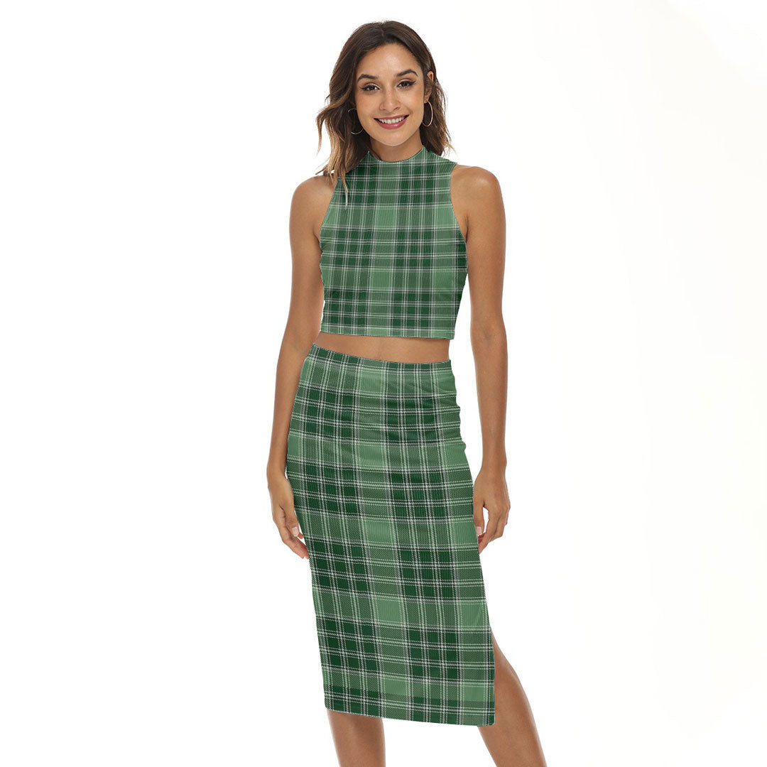 MacDonald Lord of the Isles Hunting Tartan Plaid Tank Top & Split High Skirt Set