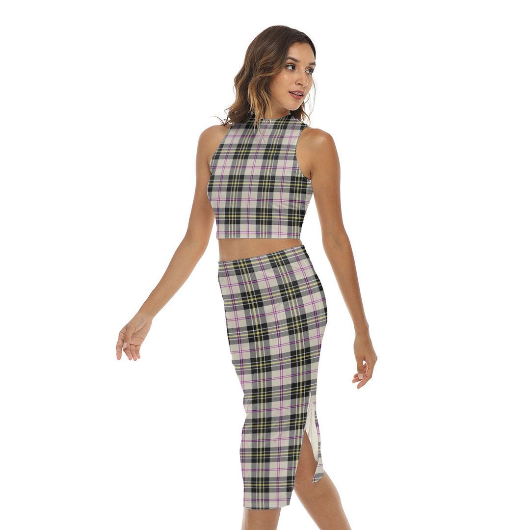 MacPherson Dress Ancient Tartan Plaid Tank Top & Split High Skirt Set