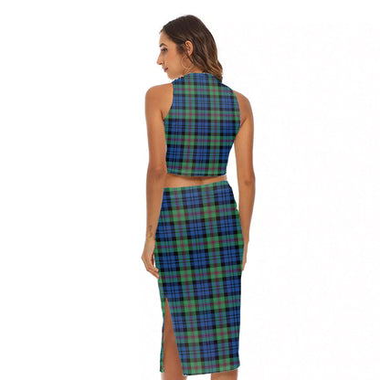 Baird Ancient Tartan Plaid Tank Top & Split High Skirt Set