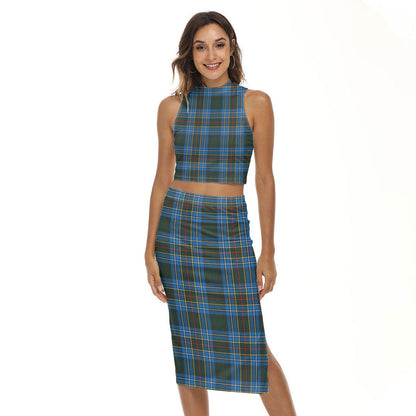 Cockburn Modern Tartan Plaid Tank Top & Split High Skirt Set