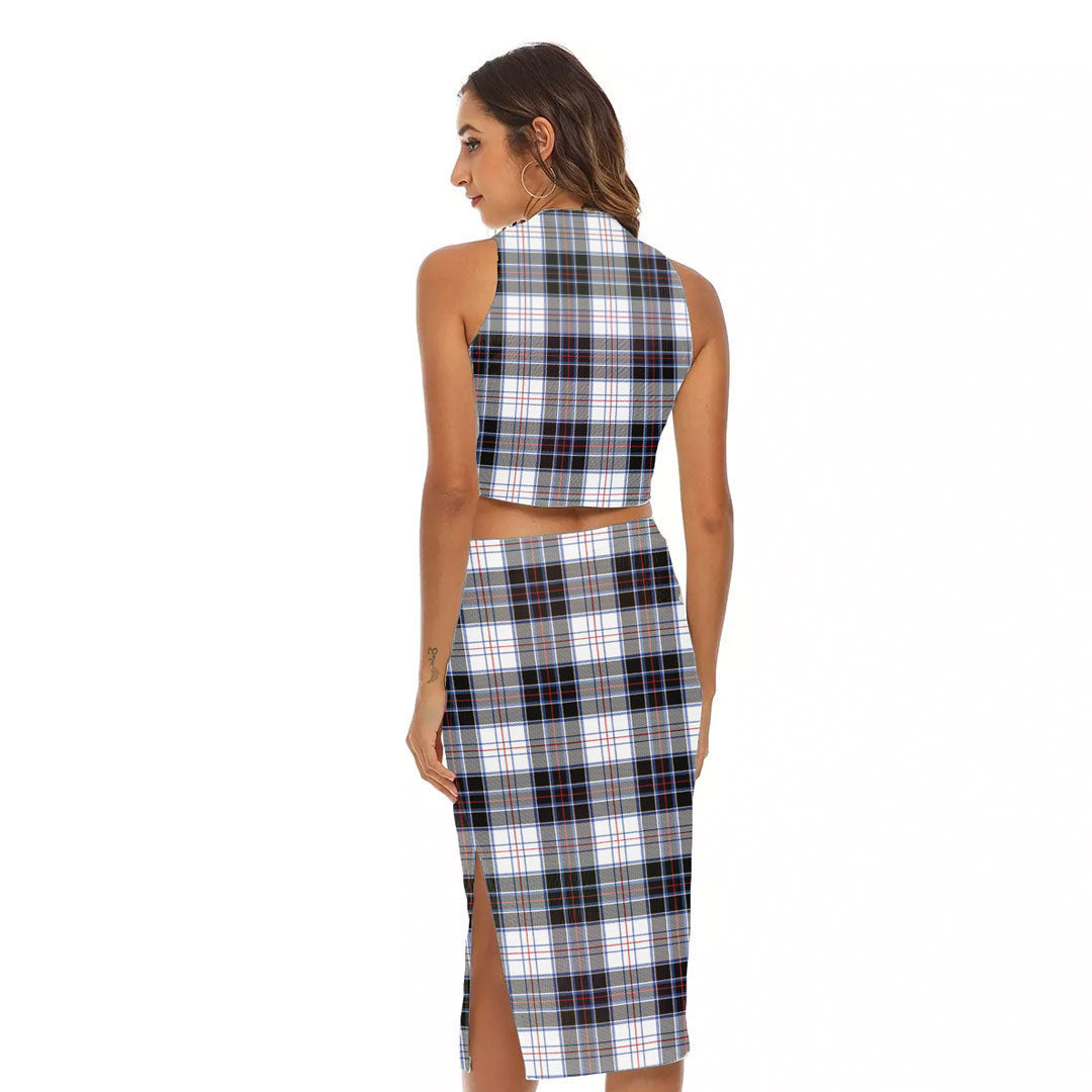 MacRae Dress Modern Tartan Plaid Tank Top & Split High Skirt Set