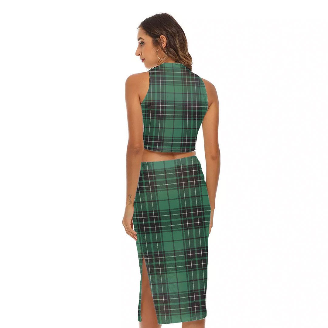 MacLean Hunting Ancient Tartan Plaid Tank Top & Split High Skirt Set