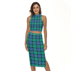 Flower Of Scotland Tartan Plaid Tank Top & Split High Skirt Set
