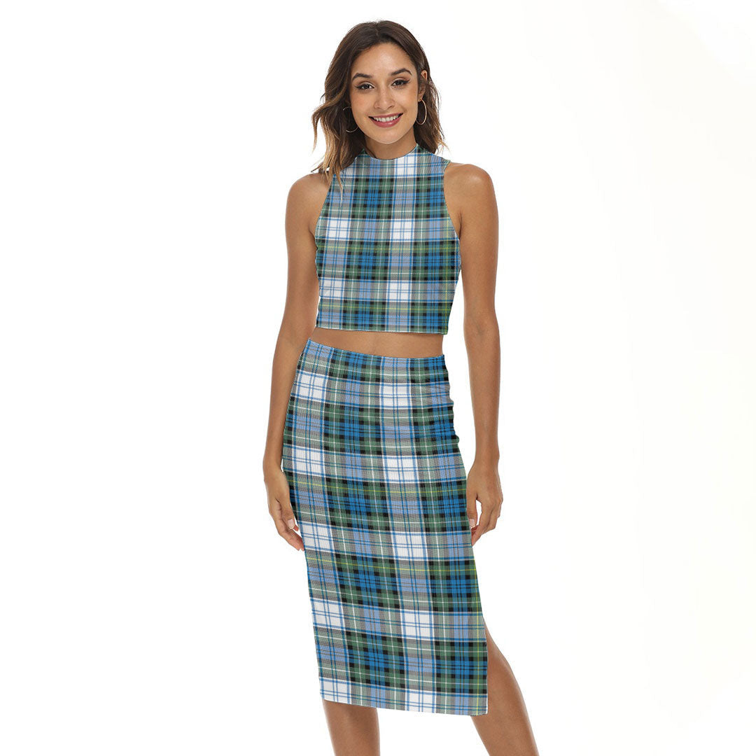 Campbell Dress Ancient Tartan Plaid Tank Top & Split High Skirt Set