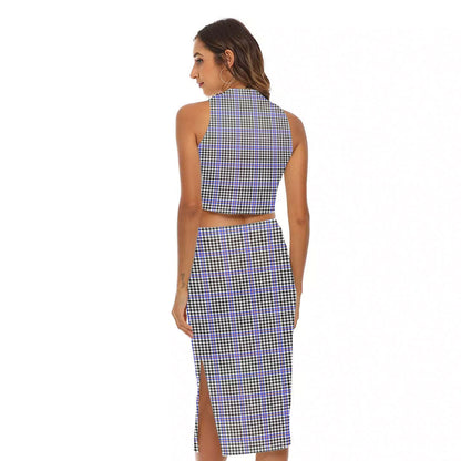 Sir Walter Scott Tartan Plaid Tank Top & Split High Skirt Set