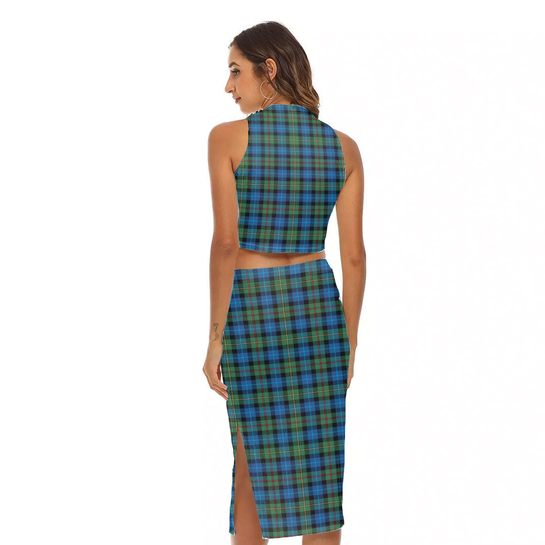 Smith Ancient Tartan Plaid Tank Top & Split High Skirt Set