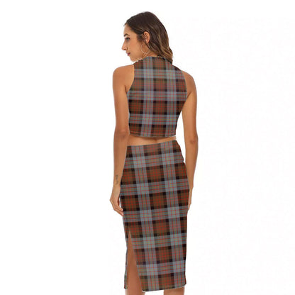 Cameron of Erracht Weathered Tartan Plaid Tank Top & Split High Skirt Set