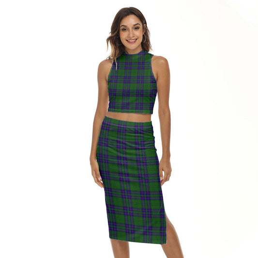 Lockhart Modern Tartan Plaid Tank Top & Split High Skirt Set