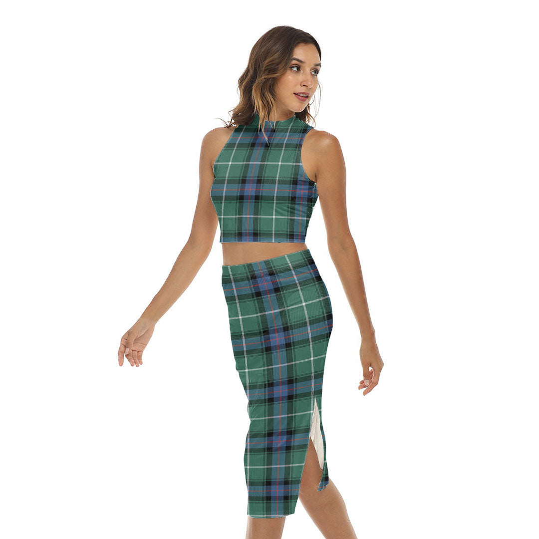 MacDonald of the Isles Hunting Ancient Tartan Plaid Tank Top & Split High Skirt Set